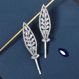 CZ Hair Clip 2pcs Wedding Barrettes Crystal Hairpin Bridal Headpiece