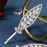 CZ Hair Clip 2pcs Wedding Barrettes Crystal Hairpin Bridal Headpiece