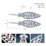 CZ Hair Clip 2pcs Wedding Barrettes Crystal Hairpin Bridal Headpiece