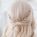 Crystal Pearls Flower Bridal Headband Hair comb Wedding Hair Accessories