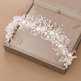 Pearl Bridal Headband Photo Prop Crown Hairband for Prom Engagement