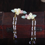 Antique Flower Tassel Hairpin Hanfu Hair Clip Traditional Headdress