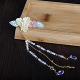 Antique Flower Tassel Hairpin Hanfu Hair Clip Traditional Headdress