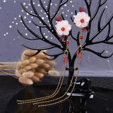 Vintage Flower Hair Clips for Hanfu Bride Wedding Hair Jewelry