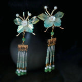 Antique Hanfu Butterfly Hairpin Long Tassel Girl Traditional Women