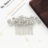 Rhinestone Flower Bridal Wedding Hair Comb Silver Jewelry Hair Pins