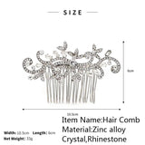 Rhinestone Flower Bridal Wedding Hair Comb Silver Jewelry Hair Pins