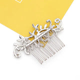Rhinestone Flower Bridal Wedding Hair Comb Silver Jewelry Hair Pins