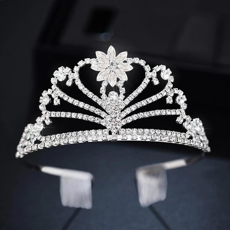 Bride Crystal Crown Headdress Wedding Hair Comb