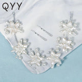 Flower Pearl Headband for Women Wedding Hair Accessories Bride Headpiece