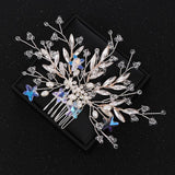 Silver Crystal Rhinestone Wedding Hair Combs Bridal Headpiece Tiara