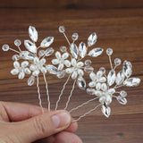 3PCS Crystal Beads Women Hair Pin Pearl Bride Hairpins Wedding Bridal