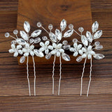 3PCS Crystal Beads Women Hair Pin Pearl Bride Hairpins Wedding Bridal