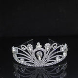 Silver Rhinestone Princess Crown Headband Wedding Hair Accessories