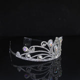 Silver Rhinestone Princess Crown Headband Wedding Hair Accessories