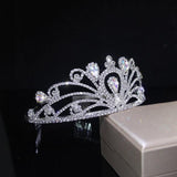 Silver Rhinestone Princess Crown Headband Wedding Hair Accessories