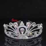 Silver Rhinestone Princess Crown Headband Wedding Hair Accessories