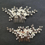 Crystal Rhinestone Pearl Bridal Hair Comb Wedding Headpiece Hair Accessories