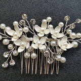Crystal Rhinestone Pearl Bridal Hair Comb Wedding Headpiece Hair Accessories