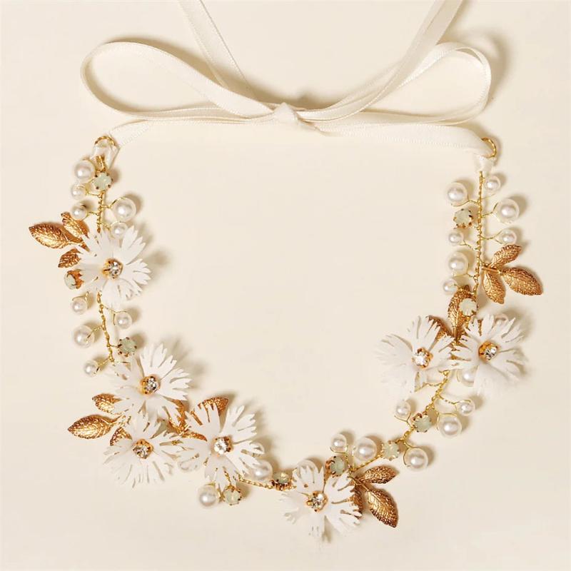 Wedding Headband Flowers Rhinestone Bride Hair Accessories