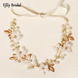 Wedding Headband Flowers Rhinestone Bride Hair Accessories