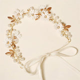 Wedding Headband Flowers Rhinestone Bride Hair Accessories