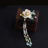 Camellia Tassel Pearl Hairpin Hanfu Headdress Hair clip