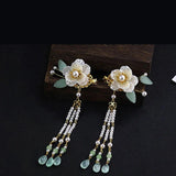Camellia Tassel Pearl Hairpin Hanfu Headdress Hair clip