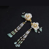 Camellia Tassel Pearl Hairpin Hanfu Headdress Hair clip