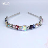 Crystal Headband Multicolor Silver Hair Accessories