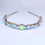 Crystal Headband Multicolor Silver Hair Accessories