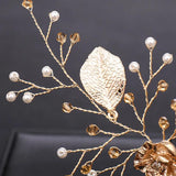 Vintage Pearl Leaf Hair Combs for Bride Wedding