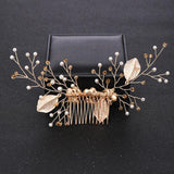 Vintage Pearl Leaf Hair Combs for Bride Wedding