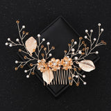 Vintage Pearl Leaf Hair Combs for Bride Wedding