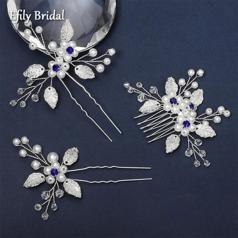 Crystal Flower Bridal Hair Comb & Hairpins Set