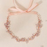 Crystal Pearl Flower Bridal Headband Hair Vine Wedding Hair Accessories