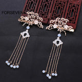 Chinese Style Flower Plant Hairpins Retro Tassel Headpieces for Women Girls