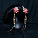 Antique Hanfu Flower Hairpin Tassel Hair Clip Women Headdress