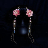 Antique Hanfu Flower Hairpin Tassel Hair Clip Women Headdress
