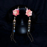 Antique Hanfu Flower Hairpin Tassel Hair Clip Women Headdress