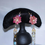 Antique Hanfu Flower Hairpin Tassel Hair Clip Women Headdress