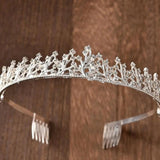 Alloy Rhinestone Hair Comb Crown Wedding Tiara