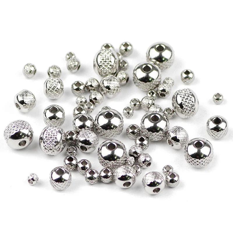 Stainless Steel Spacer Beads 3/4/6/8MM Round Metal Loose Beads