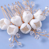 Crystal Bride Hair Accessories Soft Ceramics Flower Headband