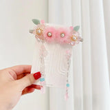 Girl Hairball Flowers Fairy Long Fringe Women Bride Hair Clip