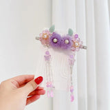 Girl Hairball Flowers Fairy Long Fringe Women Bride Hair Clip