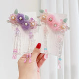 Girl Hairball Flowers Fairy Long Fringe Women Bride Hair Clip