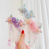 Girl Hairball Flowers Fairy Long Fringe Women Bride Hair Clip
