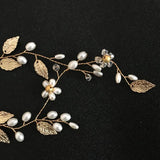Golden Crystal Rhinestones Pearls Wedding Hair Comb
