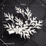 Floralbride Crystal Pearls Wedding Hair Clip Barrettes Bridal Headpiece
